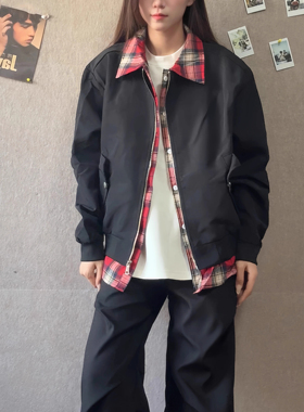 【FOYGOB】美式复古cleanfit假两件衬衫翻领夹克男女情侣休闲外套