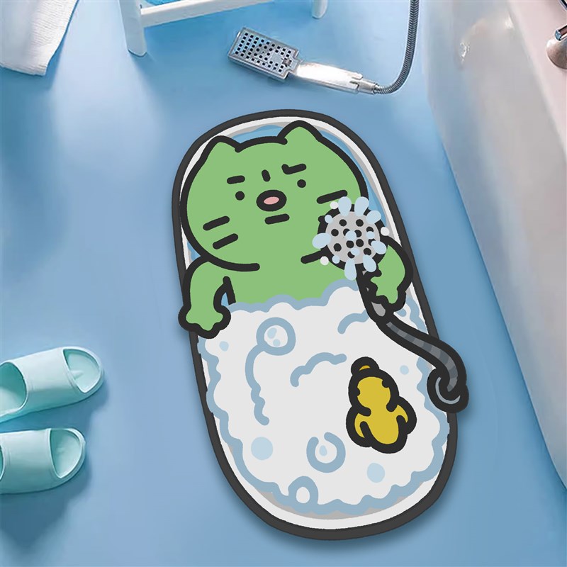 焦绿猫浴室硅藻泥地垫 必y易防滑防潮速干异形卫生间浴室吸水