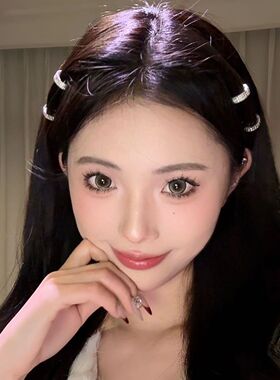 RTEP高级感水钻金属发扣刘海发夹女前额侧边夹子网红同款洋气发卡