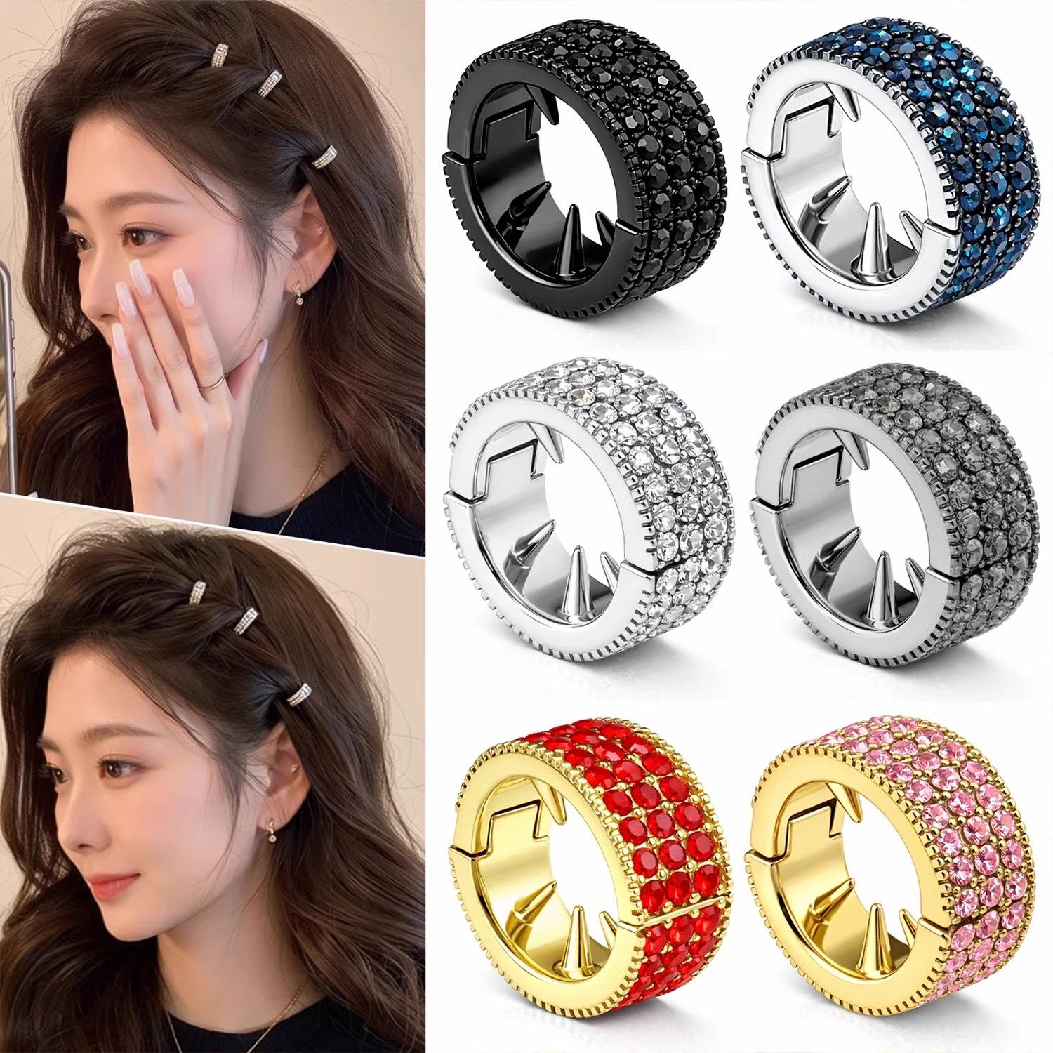 黑色圆形金属发扣刘海发夹女前额2026新款高端侧边发卡小夹子头饰,饰品/流行首饰/时尚饰品新,发饰,淘宝优惠券,粉丝福利购,淘宝优惠卷