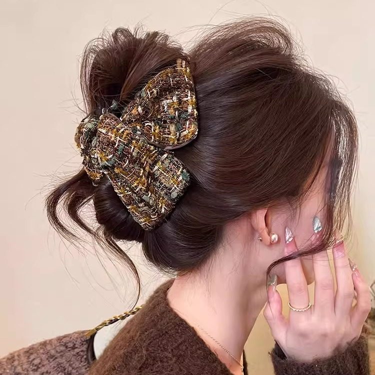 复古撞色头发抓夹女毛线三角发夹鲨鱼夹发量大高级感2025新款发饰,饰品/流行首饰/时尚饰品新,发饰,淘宝优惠券,粉丝福利购,淘宝优惠卷