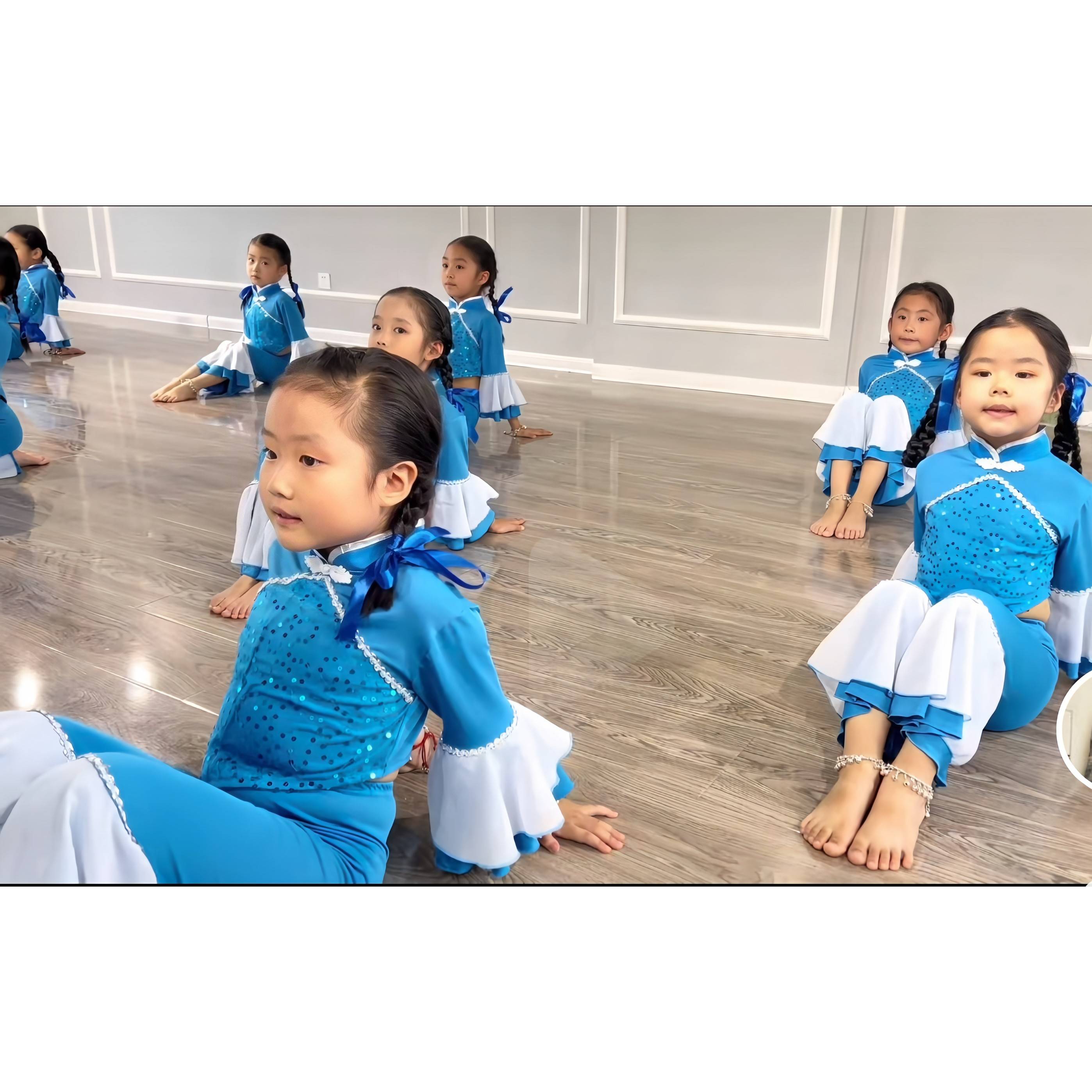 踩水舞演出服儿童古典舞马儿嘟嘟骑粒粒皆辛苦我还小板凳乖乖舞蹈