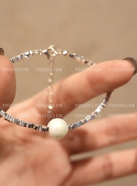 YOUJUclub-时来运t转~日韩清冷碎银子珍珠气质高级感百搭优雅手錬