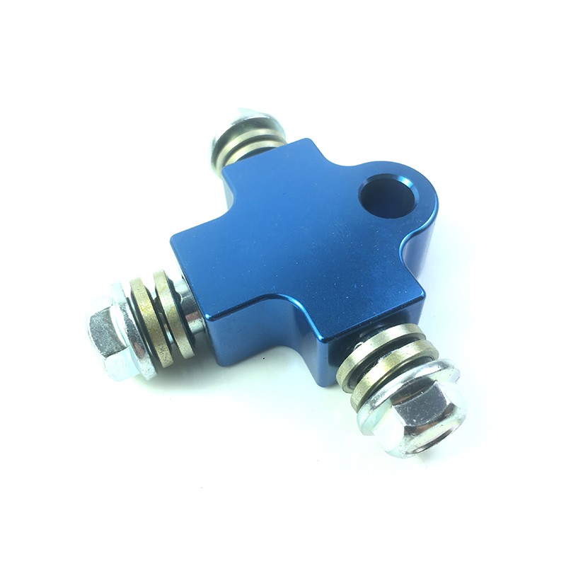 摩托电动车刹车油管三通支t架接头接口 前双碟刹双卡钳转接码M10