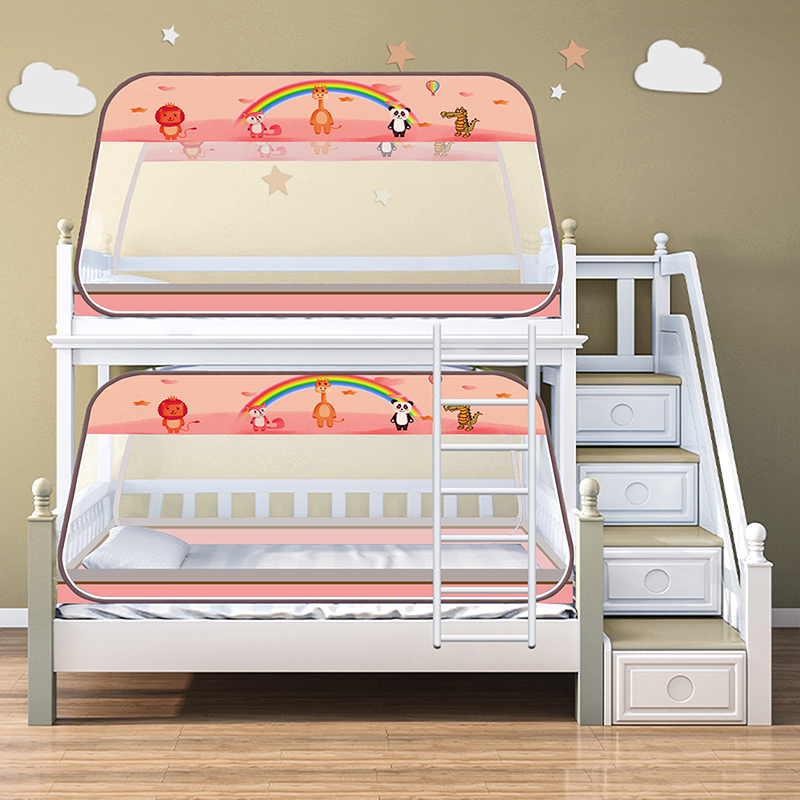 免安装蚊帐宿舍单人0.9m子母床双层高低铁架实木床上下T铺1.2米1.