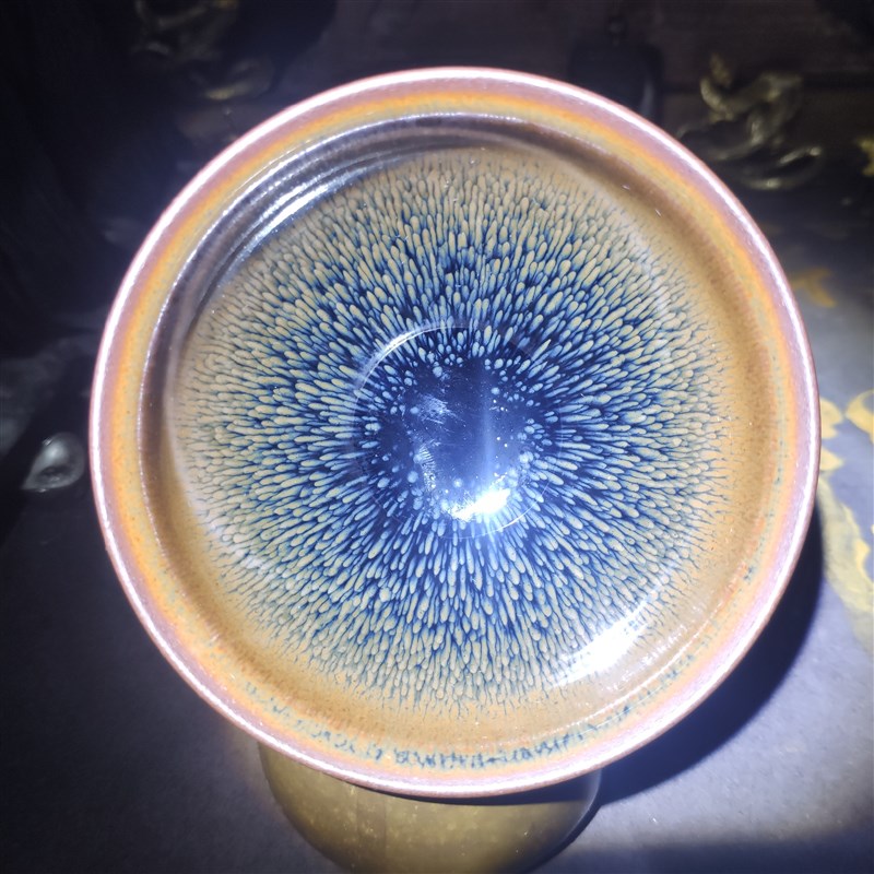 叶礼旺建盏稀有束口金兔毫器品茗紫砂壶主人杯收藏瓷