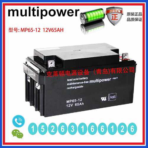 multipower蓄电池MP65-12 12V65AH 精密仪器长寿命光伏发电