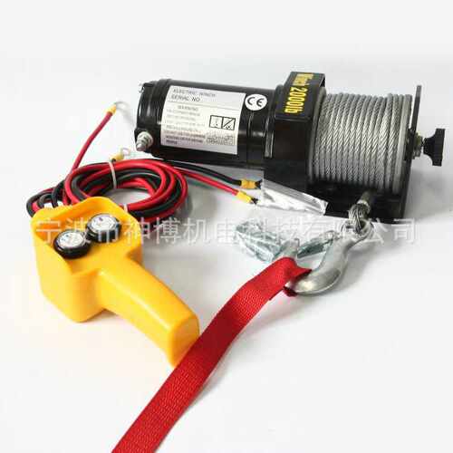 厂家直销便携式电动绞盘 电动绞盘 winch2000LB 小型电动绞盘