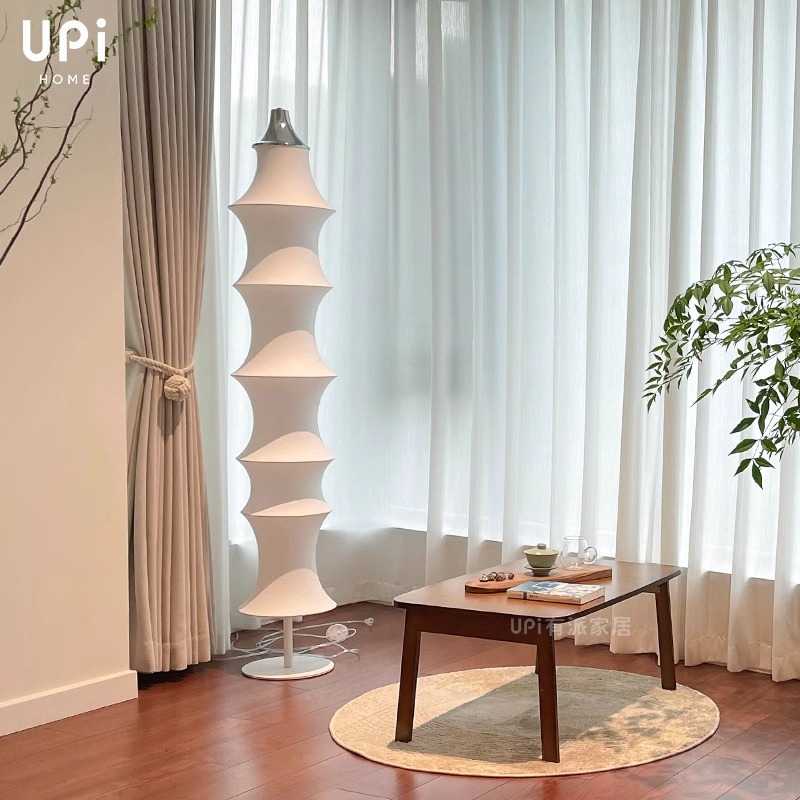UPI有派中古设计师款艺术侘寂风蚕丝客厅卧室新中式节节高落地灯