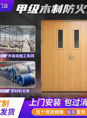 木质防火门 甲级乙级 钢制木纹转印防火门 厂家直销单开双开门