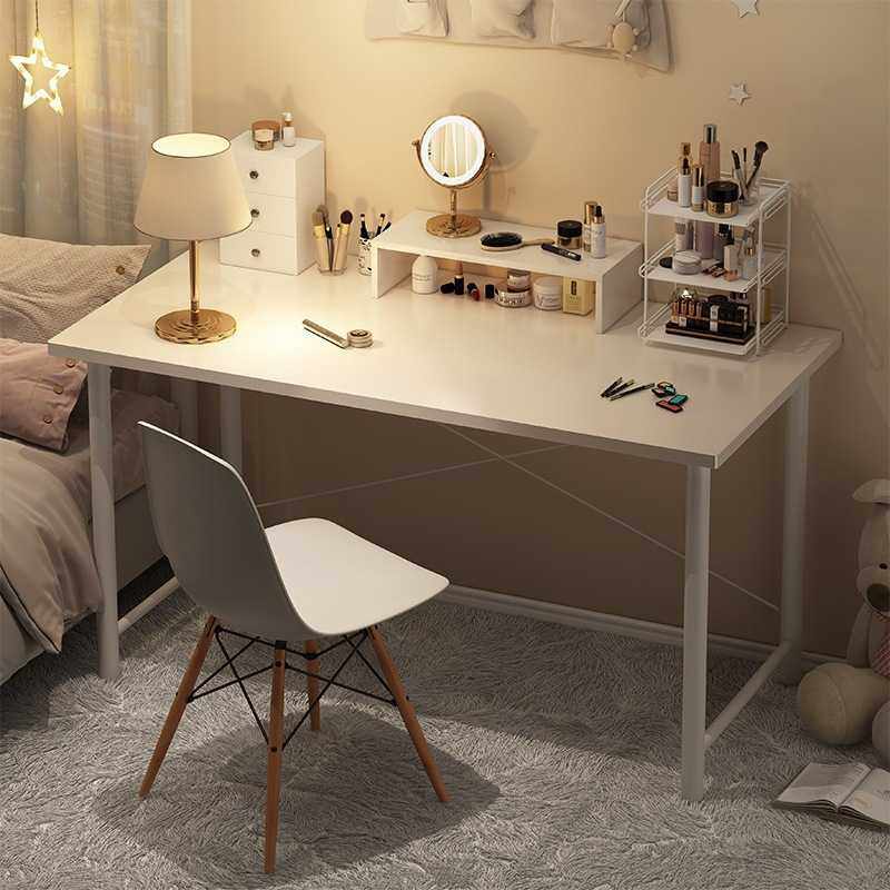 简约白色电脑桌书桌家用主播直播办公桌简易长方形长条桌子工作台