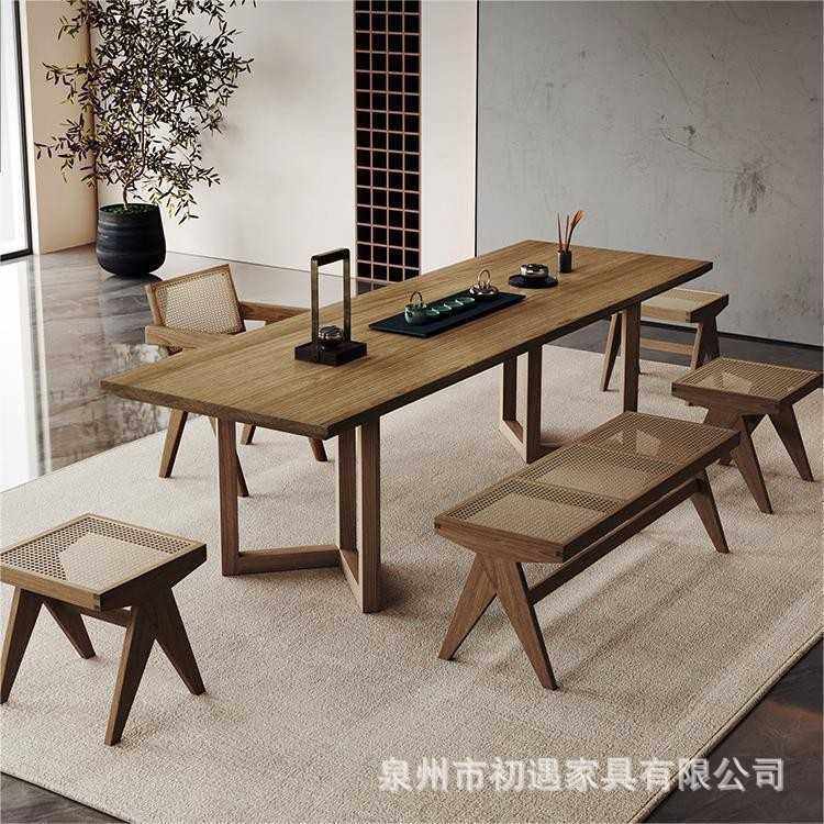 现代简约实木家用茶桌 侘寂风原木大板茶桌椅办公室泡茶桌椅组合,模玩/动漫/周边/娃圈三坑/桌游,模型制作工具/辅料耗材,淘宝优惠券,粉丝福利购,淘宝优惠卷