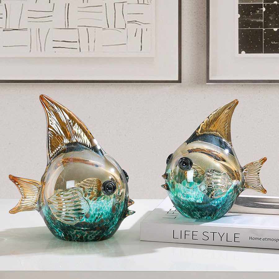 轻奢简约水晶琉璃鱼摆件客厅电视柜卧室玄关样板房玻璃装饰品摆设,家庭/个人清洁工具,地垫,淘宝优惠券,粉丝福利购,淘宝优惠卷