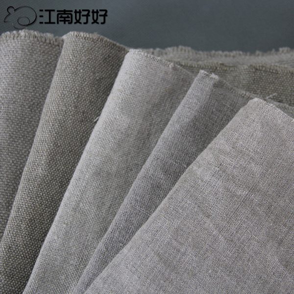 中粗细纹雨露麻油画布坯布纯亚麻画布胚布料丙烯最大宽幅4.3米