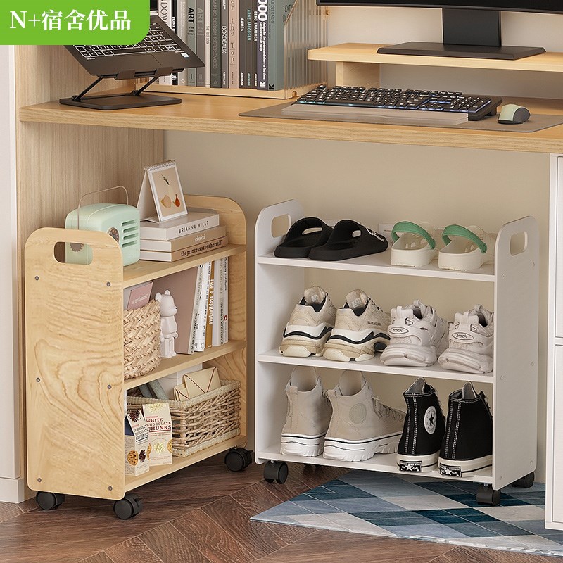 N家夹缝带轮鞋架寝室省空间小窄多层鞋架子宿舍可移动鞋子收纳架