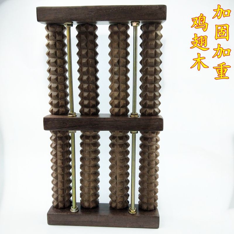 天然实木鸡翅木脚底按摩器脚部足部滚轮式木质穴位搓排足底按摩器