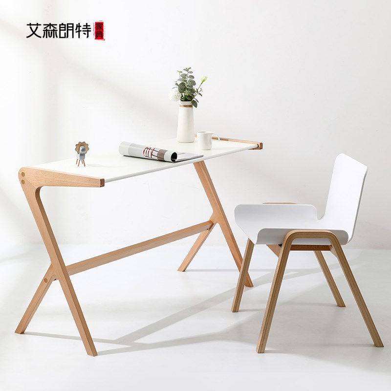 北欧创意实木书桌家用小户型化妆写字台长方桌简约现代书房电脑桌