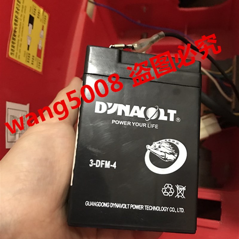 DYNAVOLT猛狮电瓶 3-DFM-4 6V4AH玩具车 小孩子电动摩托车蓄电池