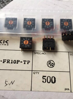 FR02-FR10P-TP进口日本NKK旋转编码开关0-9拨码开关10位贴片4:1脚