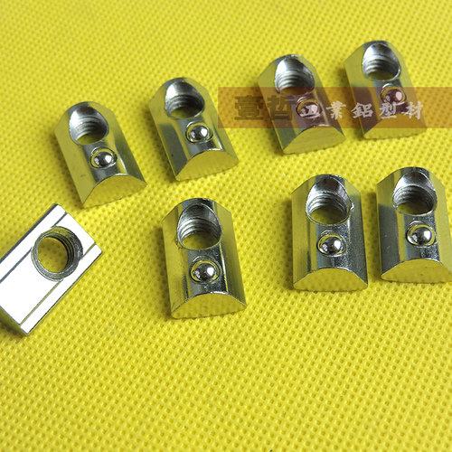 碳钢弹性螺母块M8 半圆形钢珠弹弹片簧螺帽 欧标30铝型材连接配件