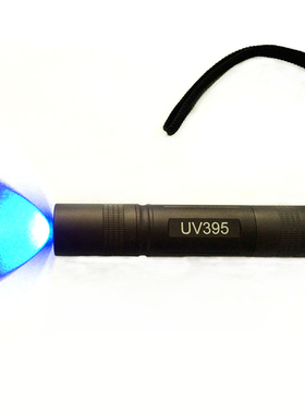 祈工大功率3W瓦395nm紫外线手电筒 LED紫光荧光灯紫光手电