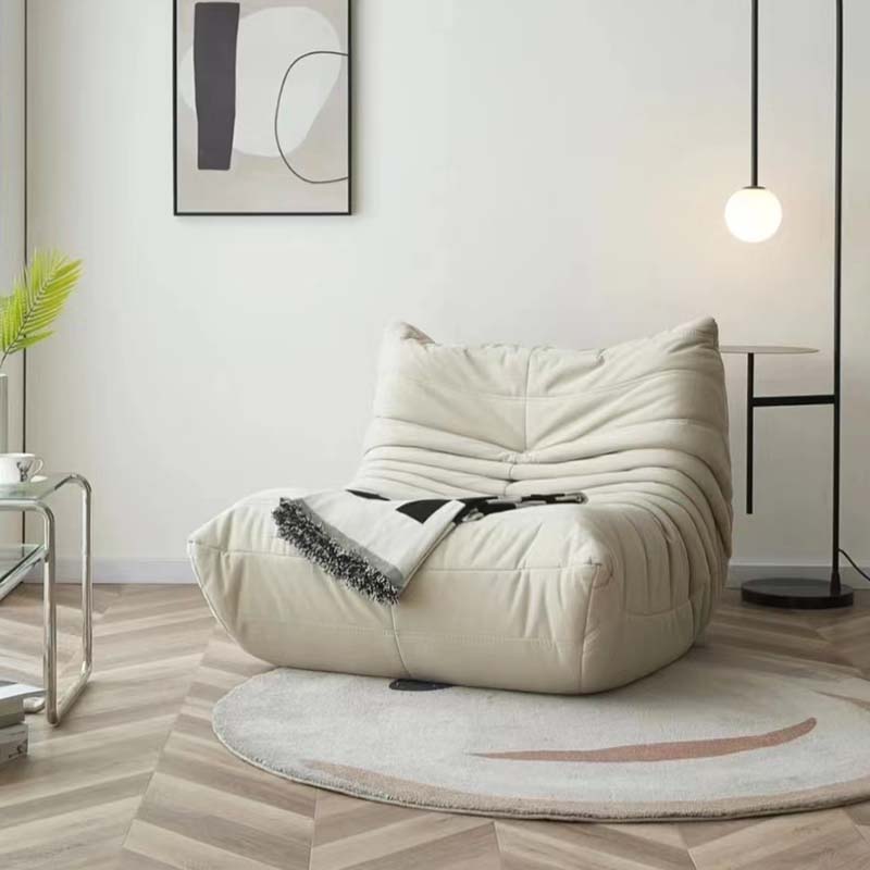 简约设计懒人沙发椅休闲客厅阳台可躺可睡togo毛毛虫躺卧布艺沙发