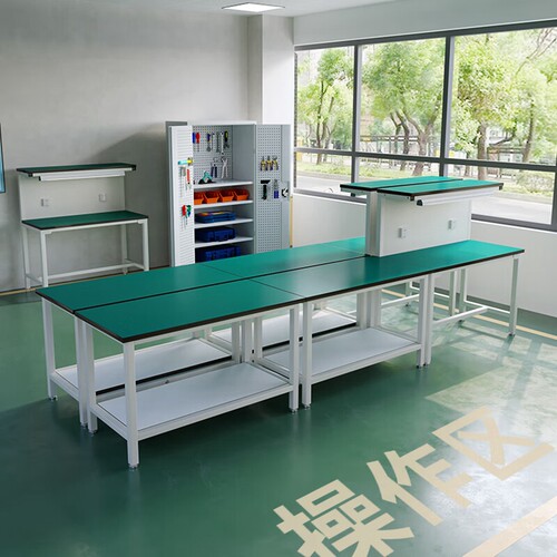 防静电工作台车间双面电子厂流水线装配台带灯操作台实验室检验桌