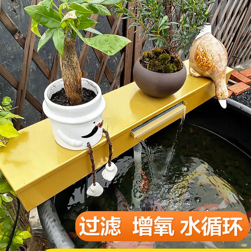 鱼缸过滤器小型三合一净水循环系统瀑布家用圆形瓷缸养鱼池免换水