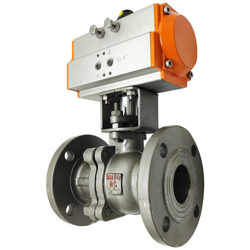 Q641F-16C/P气动球阀铸钢不锈钢高温蒸汽切断阀气动法兰球阀DN50