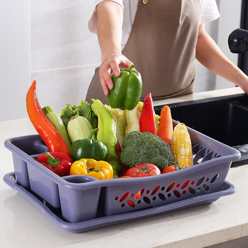 家用塑料碗柜桌面多功能碗筷餐具水果蔬菜沥水可拆卸收纳置物架子