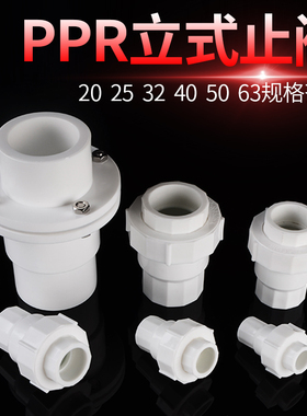 PPR止回阀单向阀20/25/32/40/50/63活接立式止水阀逆止阀管件配件