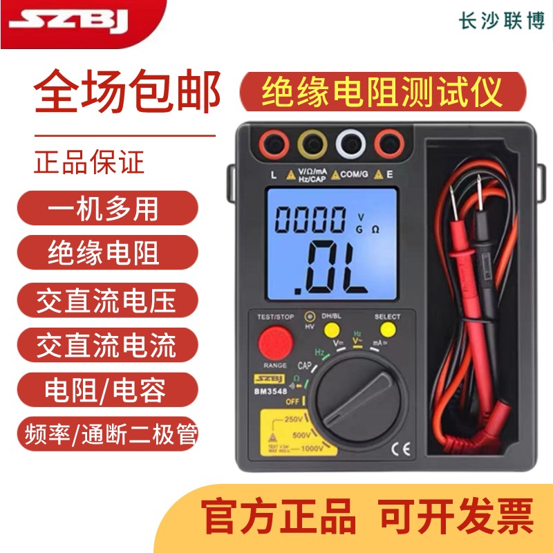 滨江BM3548数字绝缘电阻测试仪 数字兆欧表 1000V/2500V 数字摇表