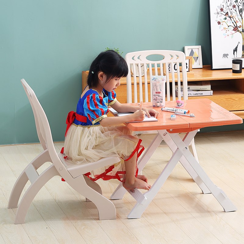 家用塑料折叠桌椅经济式儿童学习桌椅套装便携式户外露营桌椅套装
