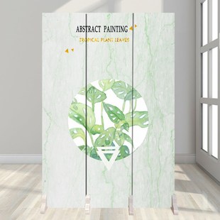 简约小清新植物简约o折叠移动屏风隔断墙简约现代玄关厕所遮挡双
