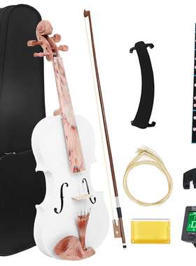 初学小提琴白色椴木小提琴成人儿童提琴普及练习小提琴全套violin
