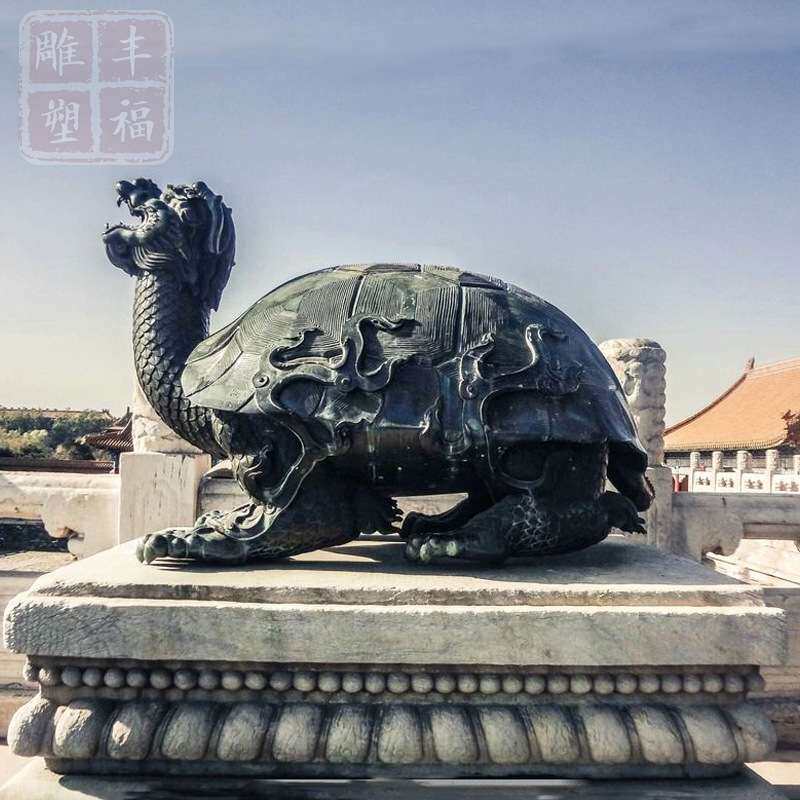 厂家供应 铜龙龟雕塑 大型铸铜动物广场景观玄武龟铜雕塑摆件