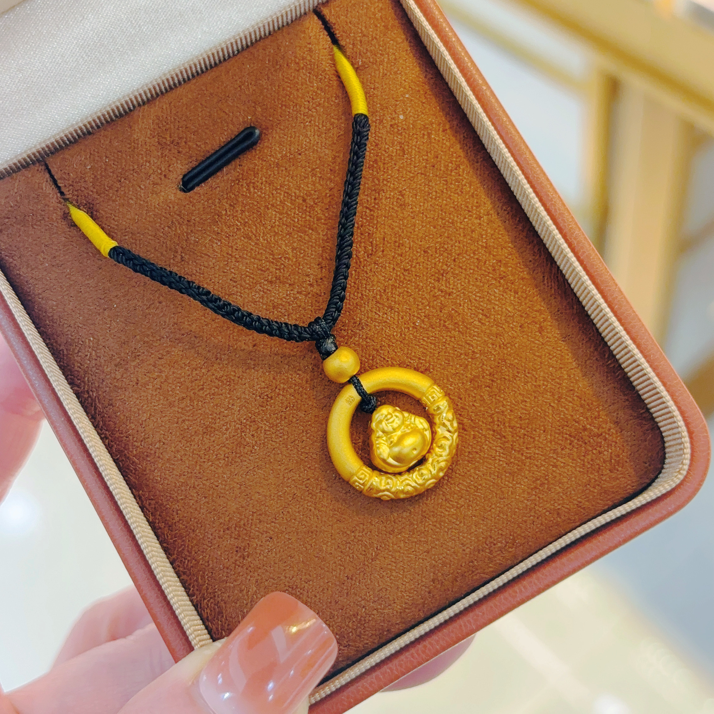 希曼汀黄金平安扣手链金箍圈999足金弥勒佛手绳女情侣送生日礼物,黄金,小克重定价黄金吊坠,淘宝优惠券,粉丝福利购,淘宝优惠卷