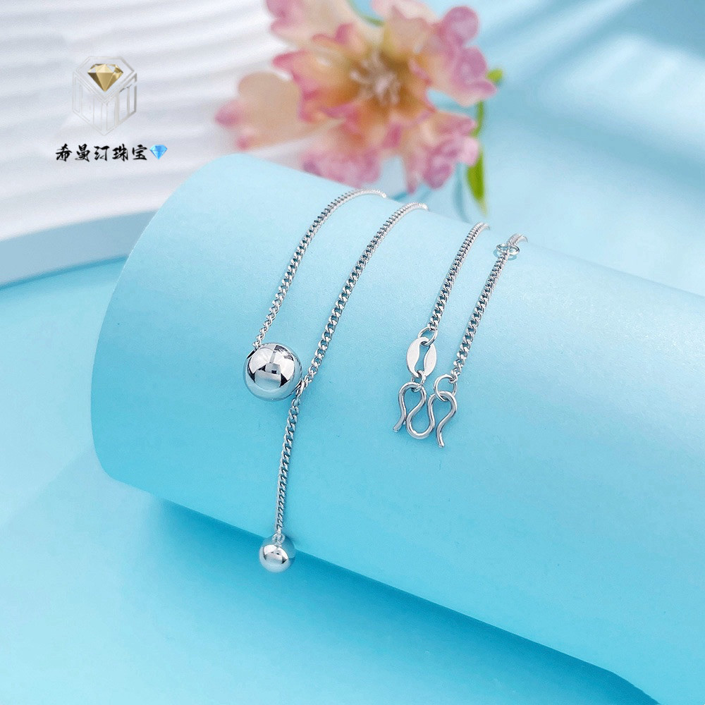 希曼汀铂金pt950链坠女有求必应灵动新款简约套链项链礼物送女友