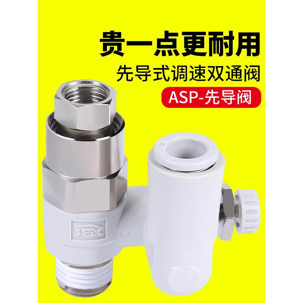 SMC型先导控制单向调速阀ASP330F/430F/530F/630F气动诱导止回阀