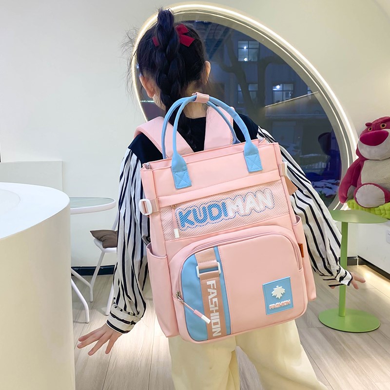 中小学生补习袋拎l书作业袋手提双肩补课包男女孩轻便大容量美术