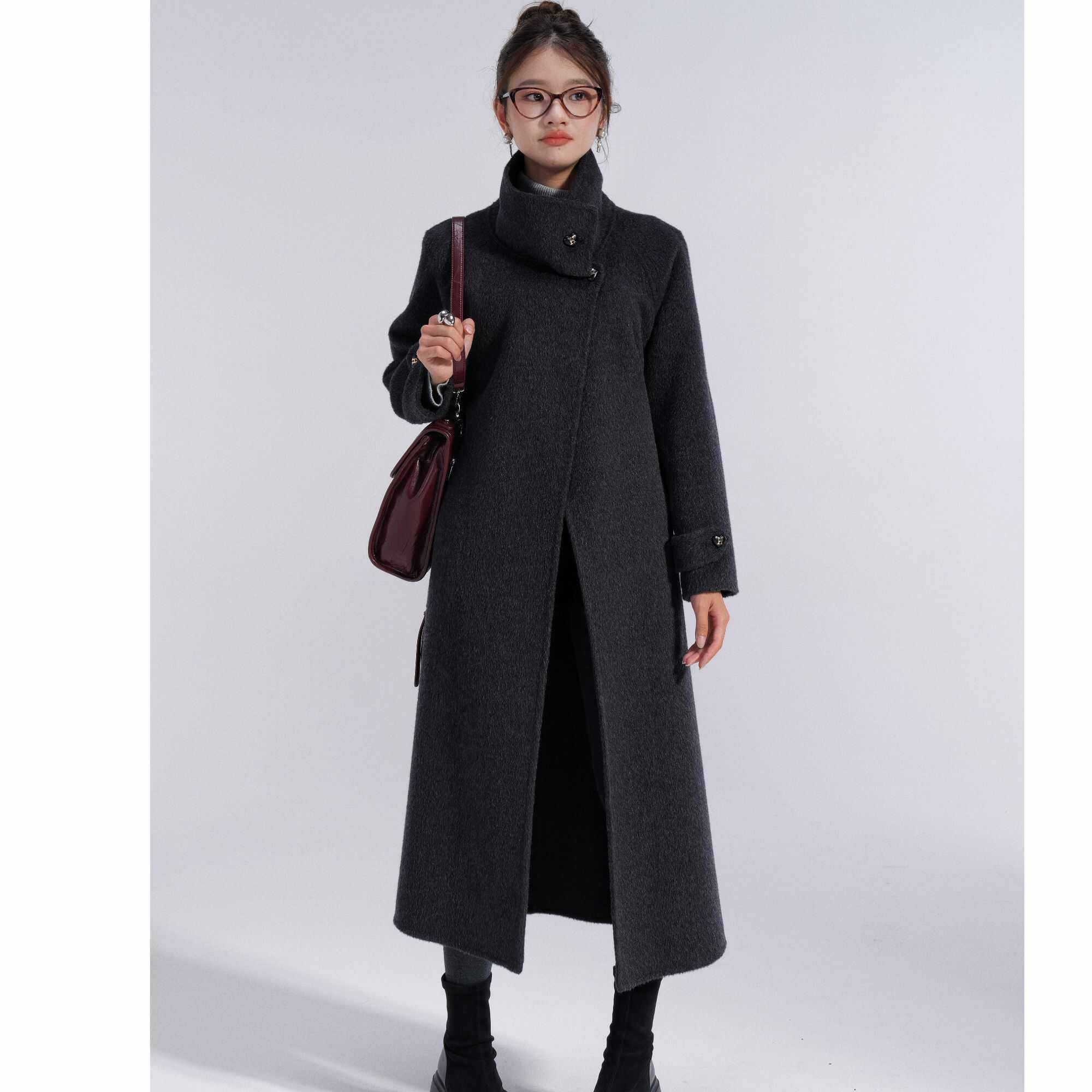 冬日暮色/co&sheng小个子定制双面羊毛大衣女外套秋冬轻奢立领,女装/女士精品,毛呢外套,淘宝优惠券,粉丝福利购,淘宝优惠卷