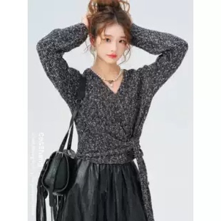 质感双生//co&sheng小个子女款毛衣针织慵懒双生设计V领百搭