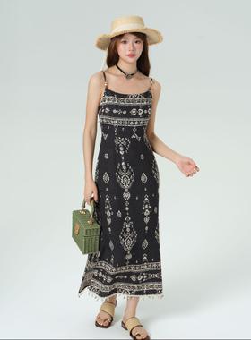 游牧的诗/co&sheng重生150cm小个子夏季气质吊带连衣裙收腰显瘦