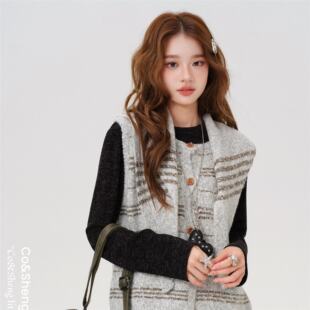 切格瓦拉/co&sheng毛衣小香风常规针织马夹女士上衣马夹无袖