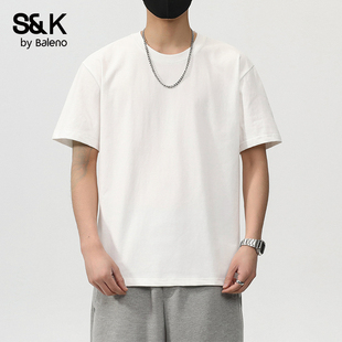 简约舒适打底衫 基础款 上衣白T恤 t恤男女夏季 Baleno班尼路白色短袖