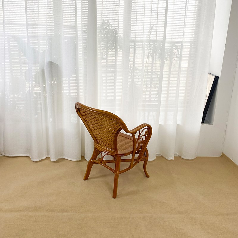 天然真藤网红休闲风久坐三u件套真藤椅客厅藤椅老人椅五件套餐桌