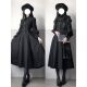 黑调修女 暗黑系优雅Lolita大摆连衣裙 新款 中长款 收腰连衣裙冬季