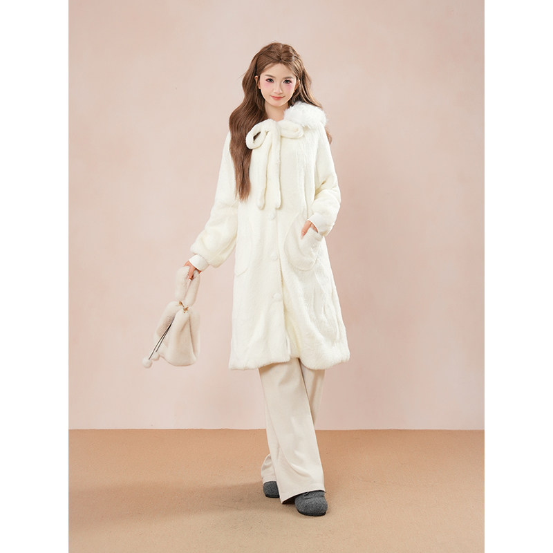 小个子甜美可爱毛呢外套冬季新款高级感小众气质显瘦长款呢子大衣