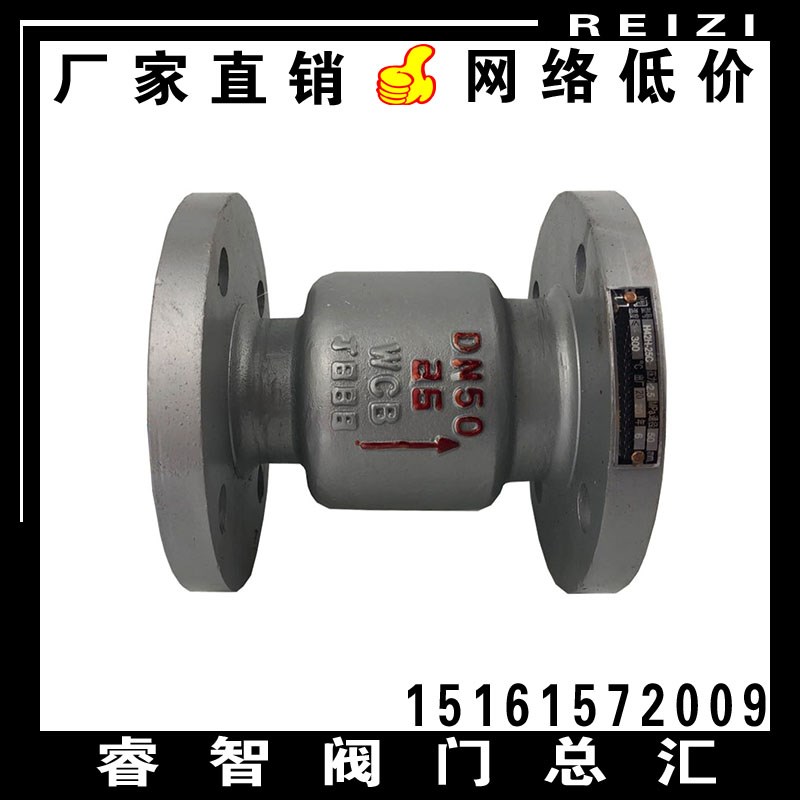 H42H-16C铸钢法兰立式止回阀 WCB水泵管道防倒流消声止逆单向阀