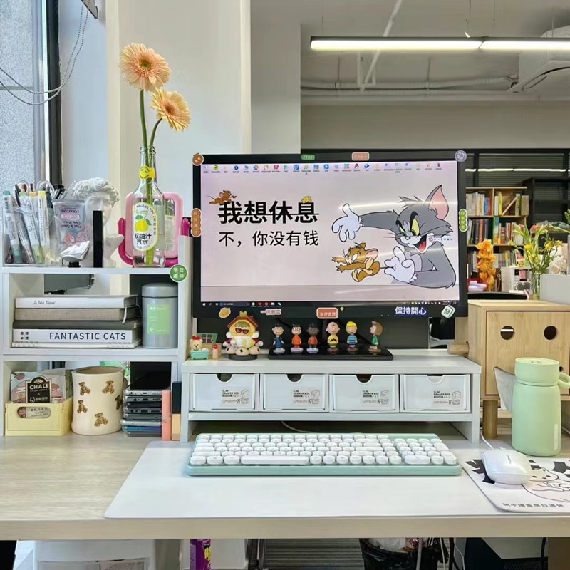 电脑增高架家用笔记本台式显示器架子书桌办公桌收纳层架桌面置物